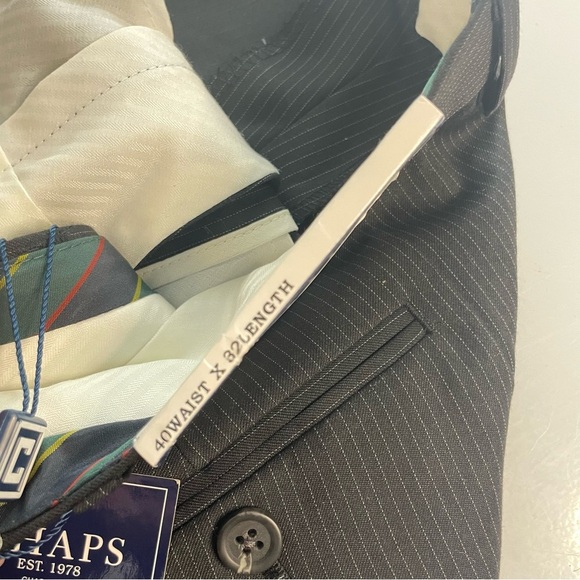 NWT Chaps 40W 32L Men’s Black Pinstripe Pants - Picture 8 of 8